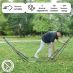 Tranquillo Hammock 550 lbs Capacity Uniki Double Hammock Stand, Portable Hammock Stand, Collapsible Outdoor Hammock with Stand, Signature Steel Stand Breathable Canvas Hammock Net, Blue - Image 2