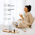 Waterless Diffuser for Essential Oil, Battery Operated Nebulizer, 0.7 Fl.Oz./ 20mL Capacity, Mini Scent Air Machine, 4 Timers & 3 Mist Levels for Home, Room, Car, Office - AN6 Black+White - Image 6
