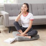 Meditation Floor Pillow Set of 2, Square Large Pillows Seating for Adults, Tufted Corduroy Cushion for Tatami Living Room, Grey, 22x22 Inch - Image 5