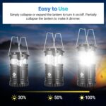 Etekcity Lantern Camping Essentials Lights, Led Flashlight for Power Outages, Tent Lights for Emergency, Survival Gear and Supplies for Hurricane, Battery Operated Lamp, 2 Pack, Black - Image 4