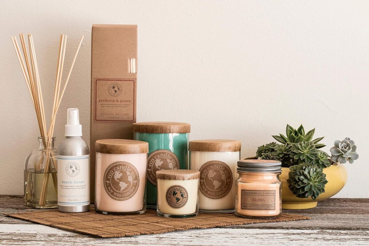 Eco Candle Co. Recycled Candle, Chamomile Sage, 18 oz. Double Wick - Scents of Sage & Chamomile - 100% Soy Wax, No Lead, Kraft Paper Label & Lid, Hand Poured, Phthalate Free, Midwest Grown Soybeans - Image 4