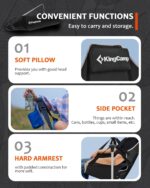 KingCamp Hammock Camping Chair, Aluminum Alloy Adjustable Back Swinging Chair, Folding Rocking Chair with Pillow Cup Holder, Recliner for Outdoor Travel Sports Games Lawn Concerts Backyard - Image 7