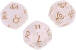 3Pcs/Pack Astrological Dices 12 Sided Polyhedral Dice Astrology Tarot Card Divination Zodiac Dices Set Brass Dice