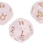 3Pcs/Pack Astrological Dices 12 Sided Polyhedral Dice Astrology Tarot Card Divination Zodiac Dices Set Brass Dice