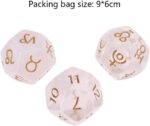 3Pcs/Pack Astrological Dices 12 Sided Polyhedral Dice Astrology Tarot Card Divination Zodiac Dices Set Brass Dice - Image 2