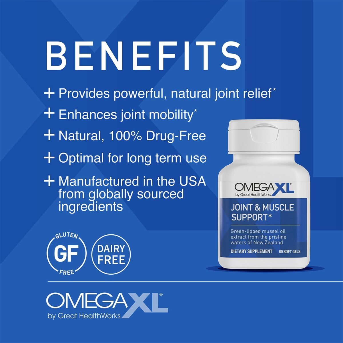 OmegaXL Joint Support Supplement - 60 Softgels & VitaminXL D3 High Potency Daily Vitamin D 5000 IU 125mcg Immune Support Supplement (30 Softgels) - 2 Pack - Image 2