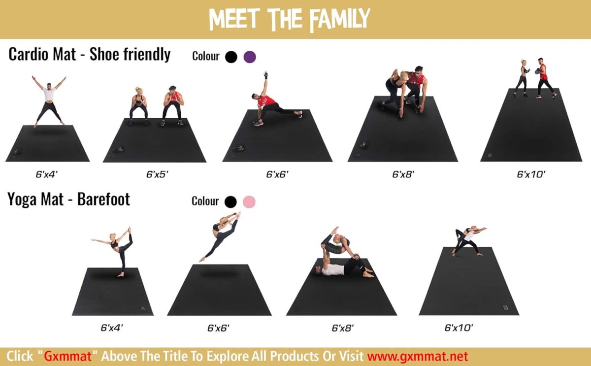 GXMMAT Extra Large Exercise Mat 16'x6'/12'x6'/10'x6'/8'x6'(7mm), Extra Wide Workout Mats for Home Gym Flooring, Non-Slip Thick Durable Cardio Mat for MMA,Plyo,Jump Rope,Weights,Fitness,Shoe-Friendly - Image 6