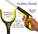 RMS 2-Pack 34 Inch Extra Long Grabber Reacher with Rotating Jaw - Mobility Aid Reaching Assist Tool (Yellow) - Image 3