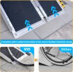 VNN Portable Wheelchair Ramp 2FT, Non-Slip Aluminum Folding Handicap Ramp, Door Threshold Wheelchair Ramps for Home, Wheel Chair Ramp for Home Steps, Scooter Ramp, Doorways, Curbs, Stairs - Image 5
