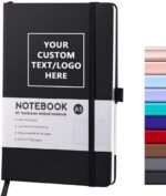 Personalized Notebook-Can Engrave Logo/Text/Image, Customizable A5 Journal Notebook Daily Journals For Writing-192 Lined Pages 8.5 x 5.71 Inch,Black