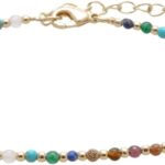 Lotus and Luna 2MM Master Healer Energy Chakra Healing Dainty Anklet Bracelet with Real Stones Jade, Pearl, Rose Quartz, Amethyst, Moonstone