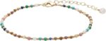 Lotus and Luna 2MM Master Healer Energy Chakra Healing Dainty Anklet Bracelet with Real Stones Jade, Pearl, Rose Quartz, Amethyst, Moonstone