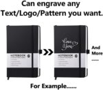 Personalized Notebook-Can Engrave Logo/Text/Image, Customizable A5 Journal Notebook Daily Journals For Writing-192 Lined Pages 8.5 x 5.71 Inch,Black - Image 2