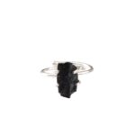 Natural Black Tourmaline Ring, Rough Tourmaline Ring, October Birthstone, Bohemian Ring, 925 Sterling Silver, Womens Ring, Christmas, Thanksgiving, Handmade, Statement Jewelry, Raw Gemstone Jewelry
