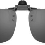 Polarized Clip-on Flip Up Metal Clip Rimless Sunglasses for Prescription Glasses
