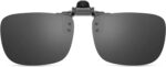 Polarized Clip-on Flip Up Metal Clip Rimless Sunglasses for Prescription Glasses