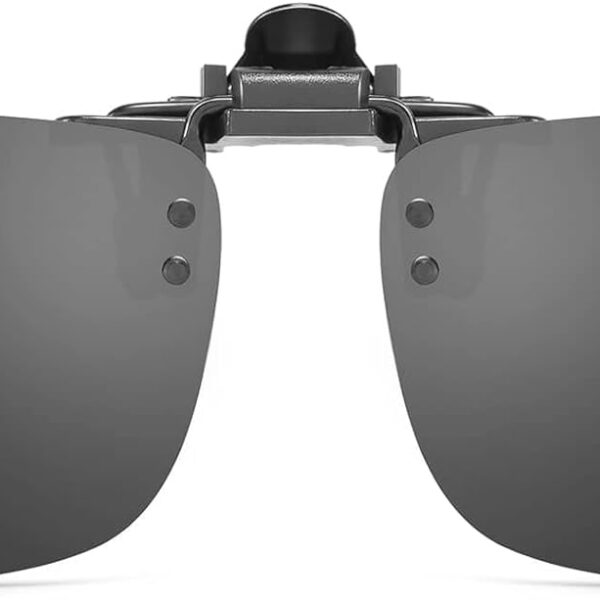 Polarized Clip-on Flip Up Metal Clip Rimless Sunglasses for Prescription Glasses