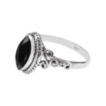 Black Tourmaline Stone Ring 925 Sterling Silver Statement Ring For Women and Girls Handmade Rings Natural Gemstone Ring Promise Ring For Christmas Size US 8 Gift For Her - Image 3