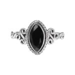 Black Tourmaline Stone Ring 925 Sterling Silver Statement Ring For Women and Girls Handmade Rings Natural Gemstone Ring Promise Ring For Christmas Size US 8 Gift For Her - Image 2