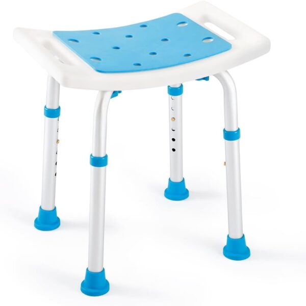 Bariatric Shower Chair 500lbs,Padded Shower Stool for Inside Shower,Shower Bench with 6 Height Adjustable Tube,FSA/HSA Eligible (1 Count (Pack of 1))
