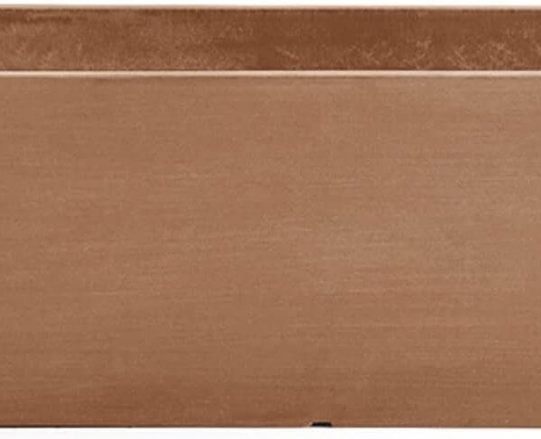 Ecopots Bruges Durable Modern Rectangular Indoor/Outdoor Recycled-Based Composite Flower Pot Planter, Terracotta Color, 17.75"