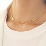 Personalized Name Necklace with Curb Chain, 18K Gold Plated Handmade Custom Family Choker Customized Child Nameplate Necklace Mother's Day Jewelry Gift for Mom, Wife (3 Names Necklace) - Image 6