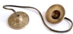 Tibetan Tingsha Bells Cymbals Meditation Chime Bells, 6.3 cm Percussion Instrument, with Cloth Bag, Embossed 8 Lucky Symbols, Ideal for Yoga, Mindfulness, Spiritual Healing, and Sound Therapy