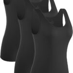 Rosyline 4 Piece Women Tank Tops Basic Sleeveless Undershirt Layering Tanks