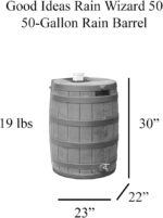 Good Ideas Rain Wizard 50 Gallon Plastic Rain Barrel for Outdoor Rainwater Collection and Storage Features a Metal Spigot and Flat Back Design, Oak - Image 9