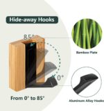 JSVER Wooden Wall Hooks Wall Mounted Wall Hooks, Single Organizer Hook Rack, Folding Wood Wall Hangers, Wall Coat Rack Hooks for Hanging Clothes, Hats, Bags, Towels, Keys (6PCS/Set) - Image 3