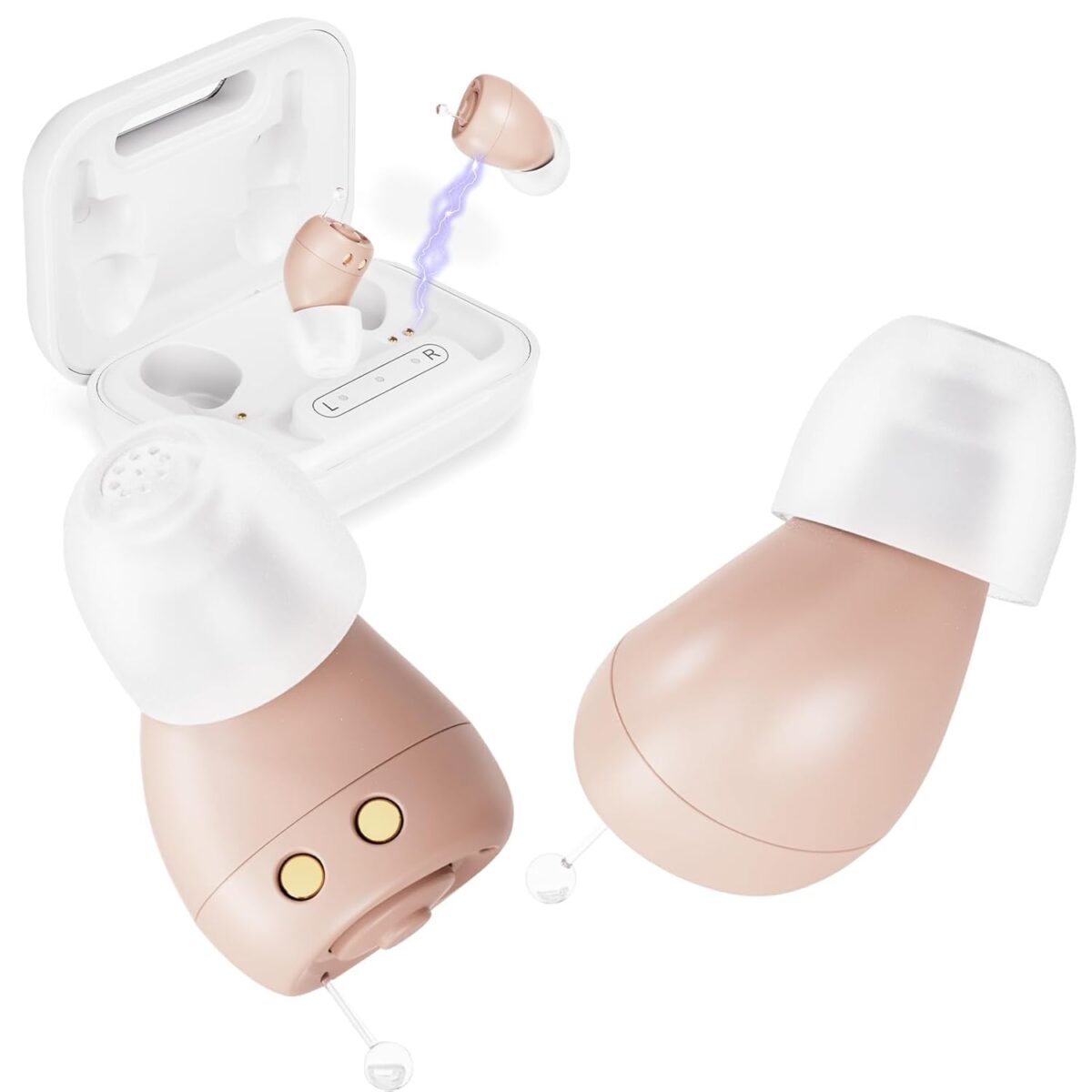 Hearing Aids for Seniors, Mini Rechargeable and Long-Lasting Invisable IN-THE-EAR Hearing Aids with Noise Cancelling, Customizable Listening Experience and Easy Control - Image 1