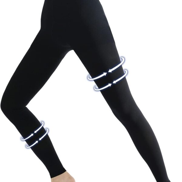 beister Medical Compression Pantyhose for Women & Men, 20-30mmHg Graduated Support Tights, Opaque Footless Waist High Compression Stockings & Leggings for Varicose Veins, Edema, Flight, DVT