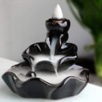 Waterfall Incense Burner, Lotus Backflow Incense Holder Ceramic Censer Cones Sticks Porcelain Holder with 10 Free Mixed Aromatherapy Cones - Image 2