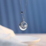 FANCIME Birthstone Necklaces 925 Sterling Silver Moon and Star Pendant Fine Jewelry Birthday Christmas Gifts for Mom Wife Her Daughter, Adjustable Chain 16+2" - Image 3