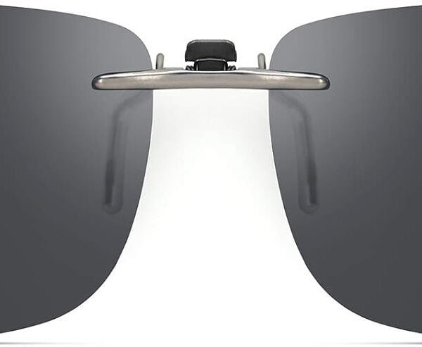 Polarized Clip On Sunglasses Over Prescription Glasses Men Women Compact Fit Non-Flip Up
