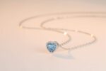 Qings Birthstone Heart Women Necklaces, 925 Sterling Silver Birthstone Pendant Necklace, Adjustable Chain Gift Box, 12 Months Jewellery Valentines Gift for Her Wife Mom Birthday Wedding - Image 2