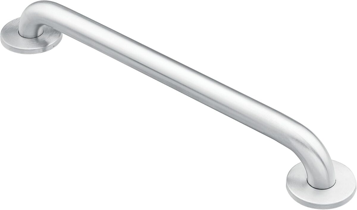 Moen Stainless Steel Wall Mounted 24-Inch Bathroom Grab Bar for Shower, Heavy Duty Hand Handle for Elderly or Handicapped with Concealed Screws, 8724 - Image 1