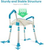 Health Line Massage Products Shower Chair Bath Seat for Seniors, Shower Stool with Removable Arms for Handicap, Disabled & Elderly - Adjustable Shower Bench for Tubs (FSA or HSA Eligible) - Image 2