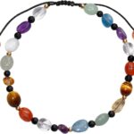 Jewever 7 Chakra Crystals and Stones Anklet Irregular Tumbled Gems Beaded Ankle Bracelets for Women Spiritual Energy Meditation Yoga Healing Jewelry Mom's Gifts