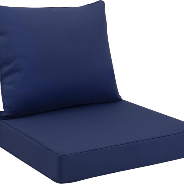 Favoyard Outdoor Seat Cushion Set 24 x 24 Inch Waterproof & Fade Resistant Patio Furniture Cushions with Removable Cover, Handle and Adjustable Straps for Chair Sofa Couch