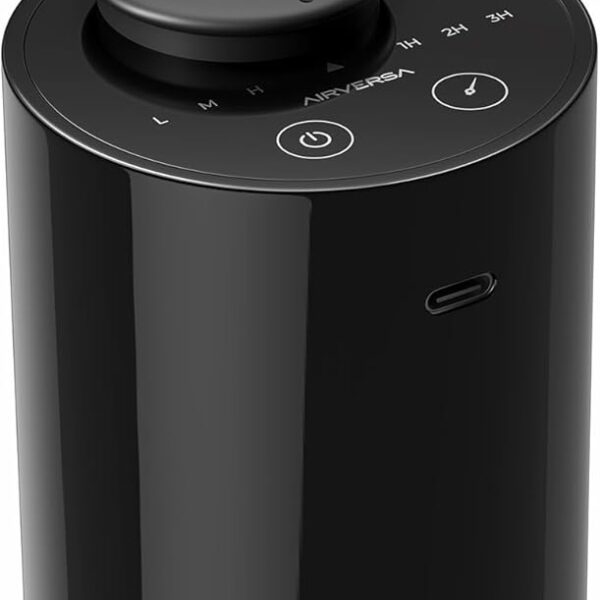 Waterless Diffuser for Essential Oil, Battery Operated Nebulizer, 0.7 Fl.Oz./ 20mL Capacity, Mini Scent Air Machine, 4 Timers & 3 Mist Levels for Home, Room, Car, Office - AN6 Black