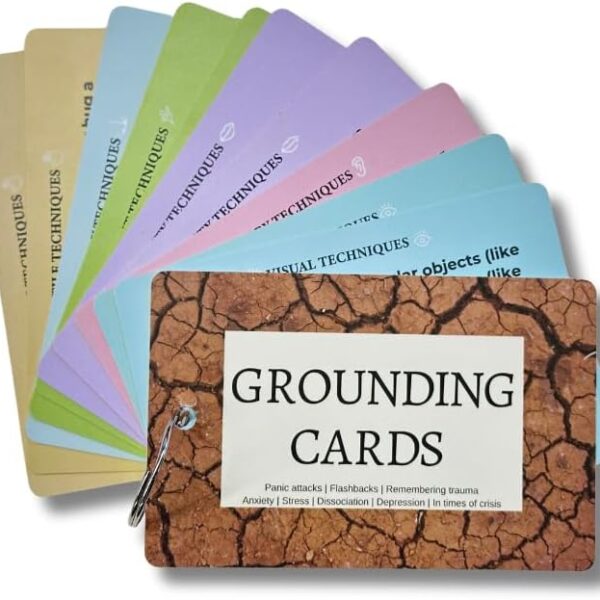 Coping Skills Cards for Anxiety & Stress Relief – Mindfulness, Meditation & Self-Care Tools for Trauma, BPD, DID, PTSD | Mental Health Therapy Gift for Adults & Teens