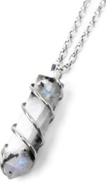 Rainbow Moonstone Healing Crystal Necklace - Lunar Pendant Balance, Inner Light, Love & Creativity