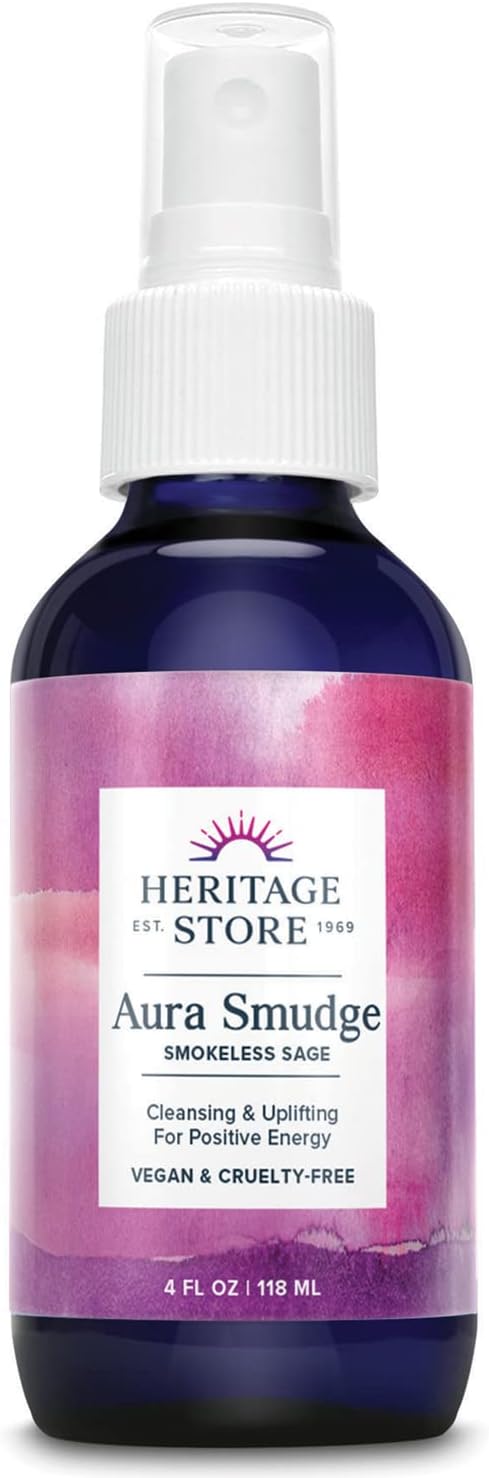 51Sr4pwxiXL._AC_SL1500_.jpg Heritage Store Aura Smudge Smokeless Sage with Juniper, Cleansing & Uplifting Sage Smudge Spray for Positive Energy, Clean, Simple Alternative to Smudge Sticks & Burning Sage, Paraben Free, Vegan, 4oz - Image 1