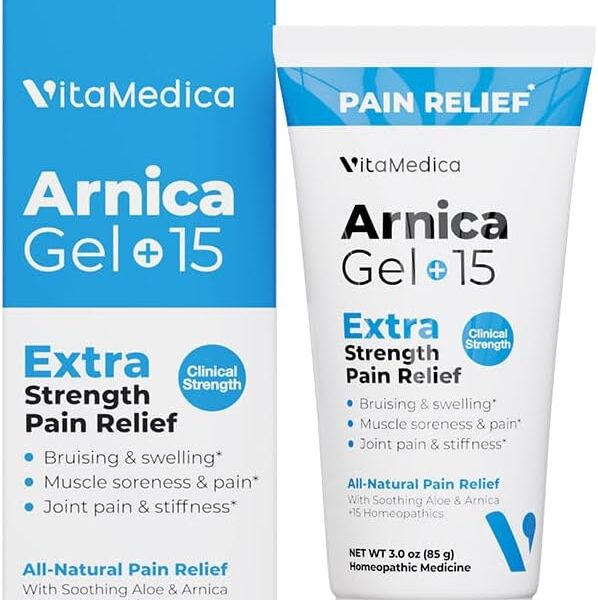 VitaMedica Arnica Gel Plus 15 Healing Plant Compounds, Extra Strength Formulation for Bruising, Swelling, Joint Pain, Muscle Soreness & Stiffness, All-Natural, Plant-Based Pain Relief