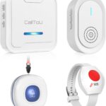 CallToU Wireless Caregiver Pager Call Button for Elderly, Nurse Alert System with 2 SOS Panic Button, 500+ Feet Range, 1 USB Receiver & 1 Plug-in Receiver for Home Care Seniors Monitoring