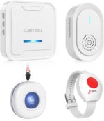 CallToU Wireless Caregiver Pager Call Button for Elderly, Nurse Alert System with 2 SOS Panic Button, 500+ Feet Range, 1 USB Receiver & 1 Plug-in Receiver for Home Care Seniors Monitoring