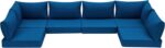 HOMREST Outdoor Replacement Cushions for Patio Furniture,Water-Repellent Sofa Cushion for 6-Seat Rattan Wicker Sectional Patio Conversation Sets,14-Piece Cushions Set for Outdoor Couch-Blue