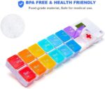 7 Day Pill Organizer,4 Reminder Alarms, Loud Sound,14 Large Compartments,Large Screen,Moisture-Proof Design,Hold Vitamins,Fish Oil,Supplements,Weekly Pill Box/Cases,Daily Medicine Dispenser - Image 6