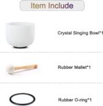 440HZ 8 Inch F Note Heart Chakra Frosted Quartz Crystal Singing Bowl with Mallet and O-ring for Sound Healing Meditation - Image 7